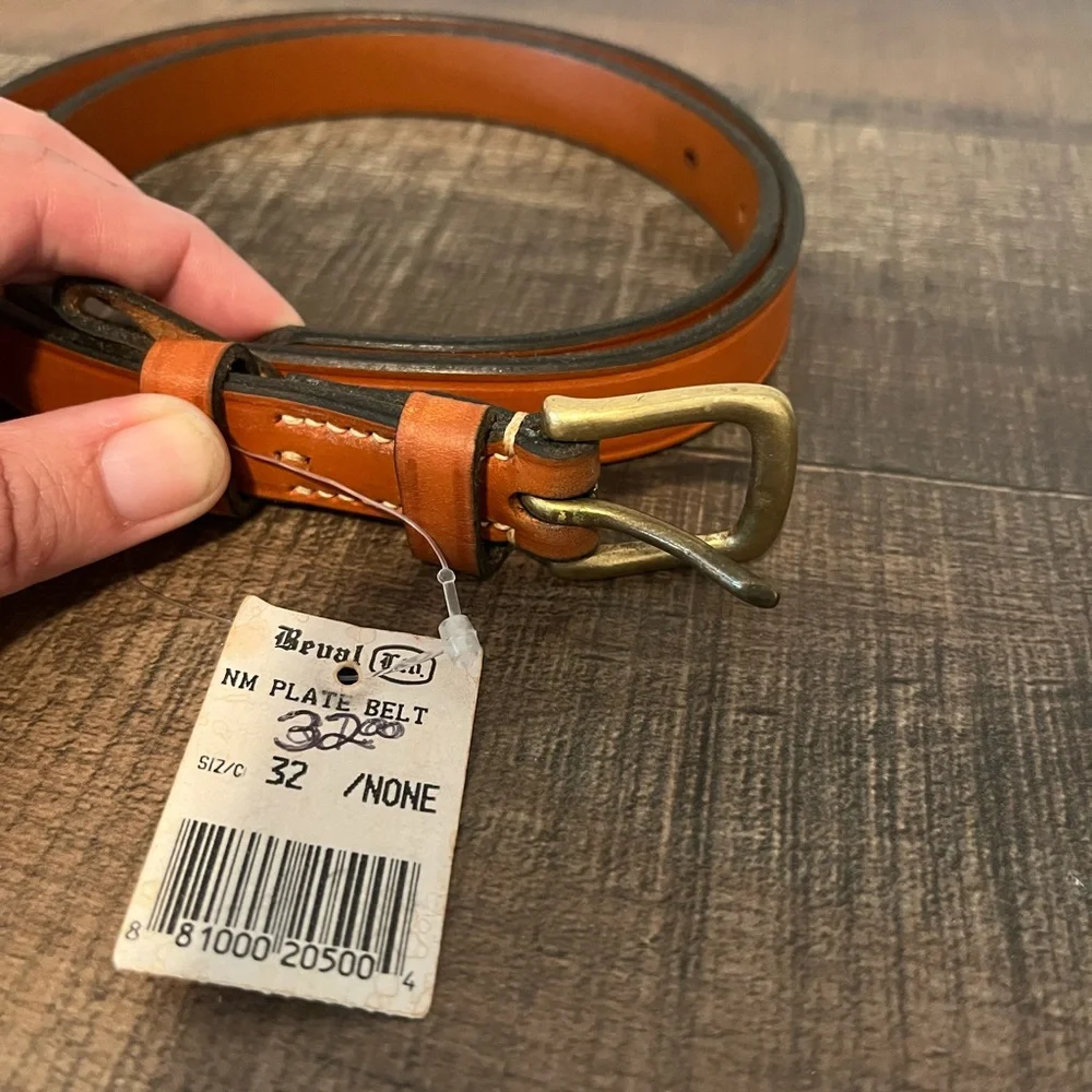 Bevel Women’s NM plate‎ Brown Leather Equestrian Belt Size 32